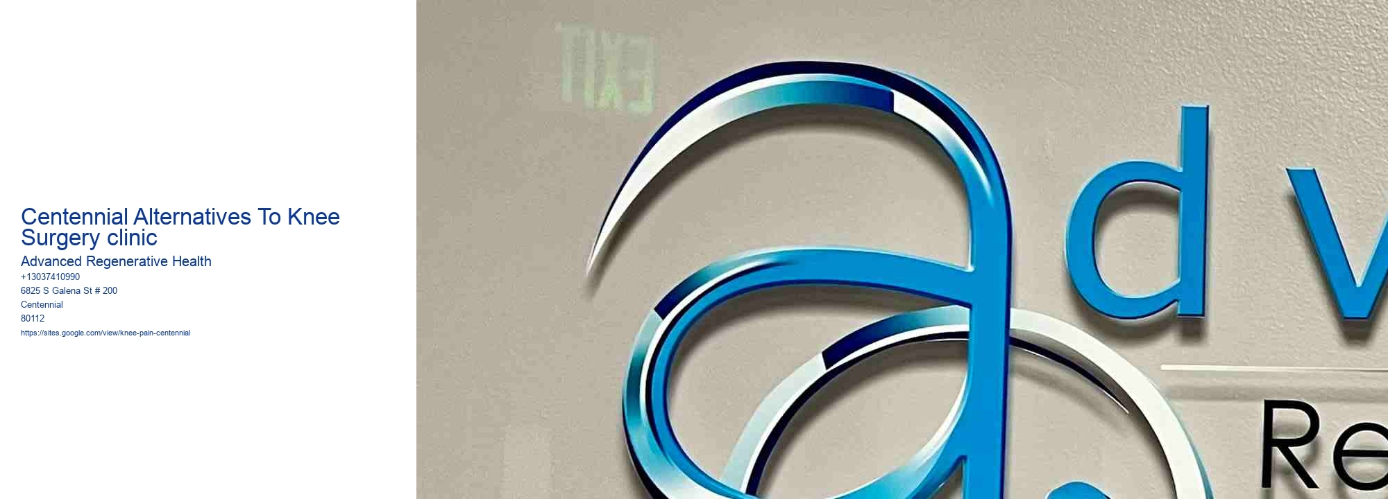 Centennial Alternatives To Knee Surgery clinic